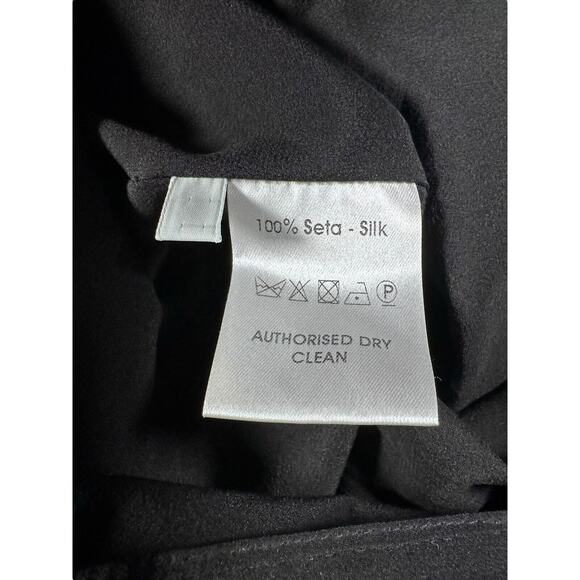 Daniele Carlotta 100% Silk Maxi Dress Size 6 / IT 42 Black Red Floral Sleeveless - Picture 4 of 8